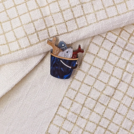 Fish Bucket Mini Brooch