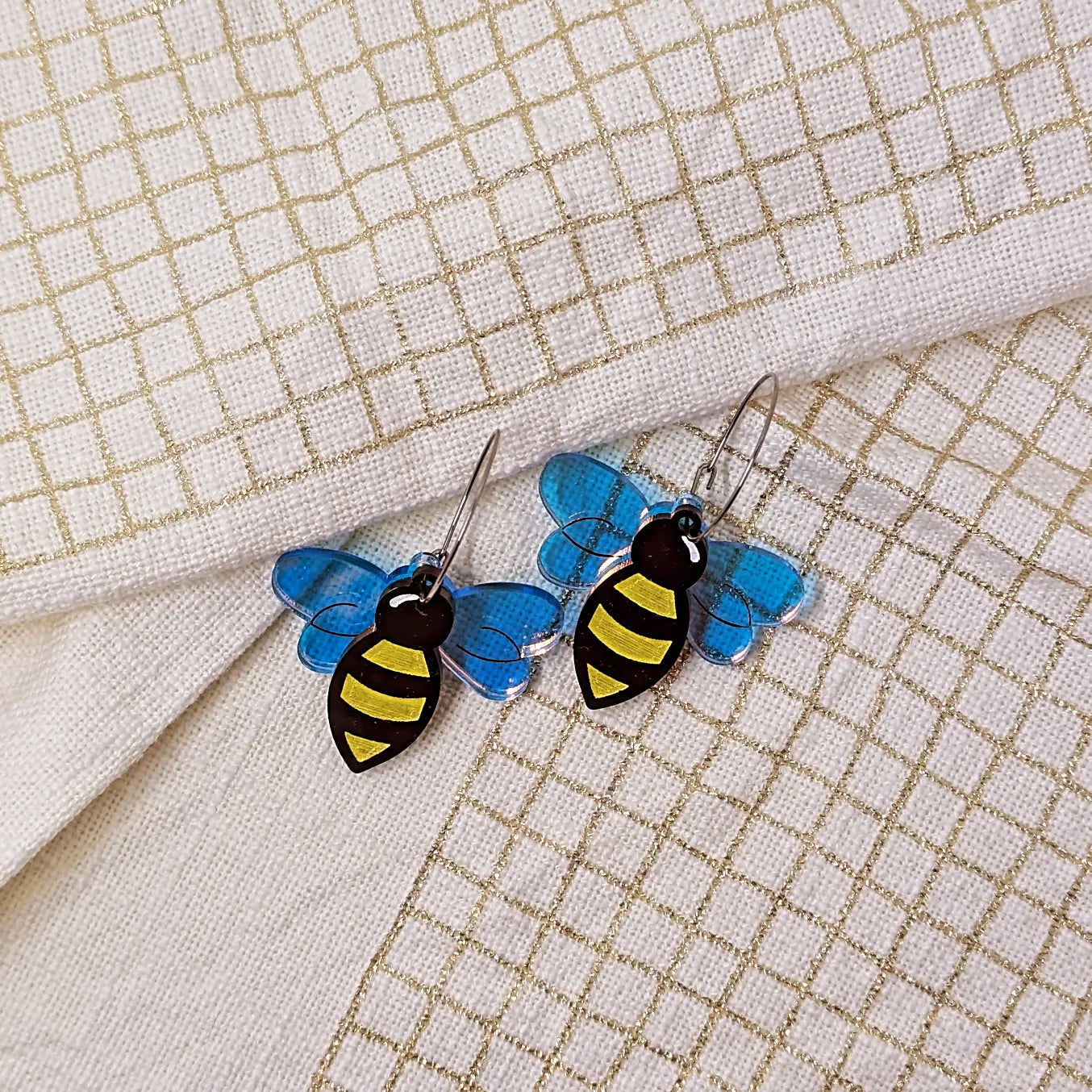 Bee Hoop Earrings