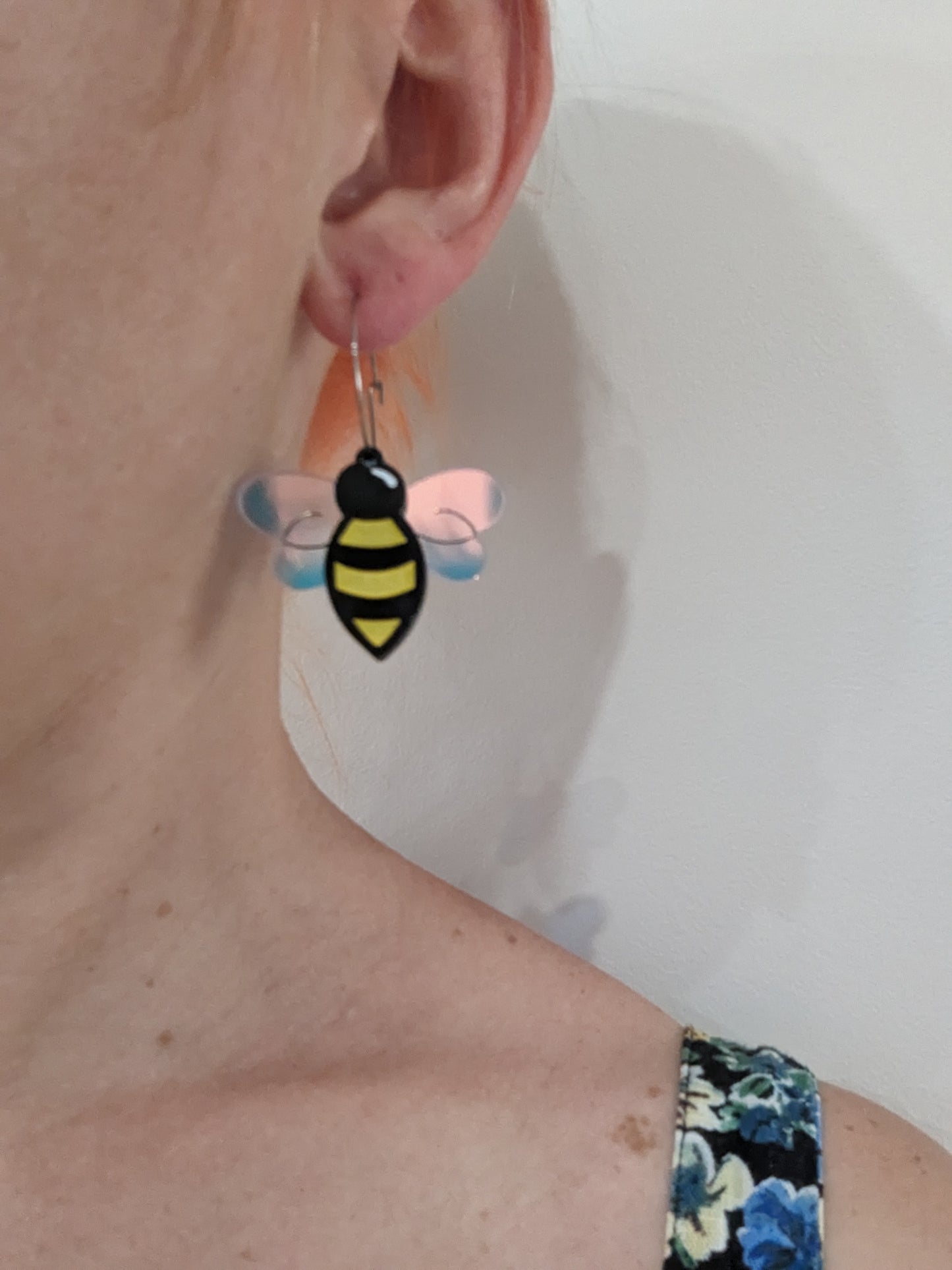 Bee Hoop Earrings