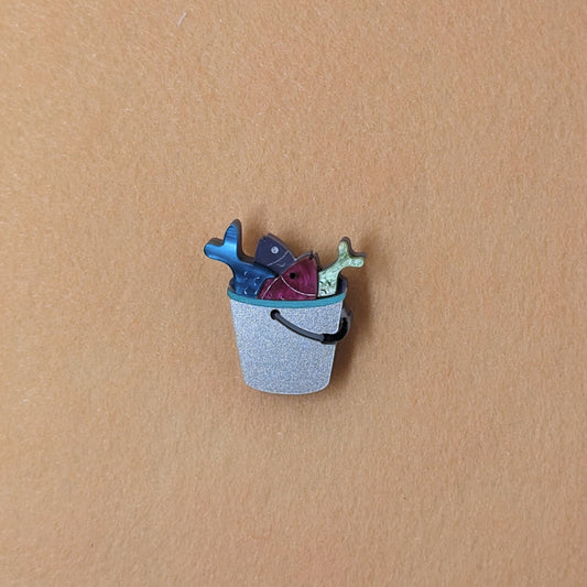 Fish Bucket Mini Brooch