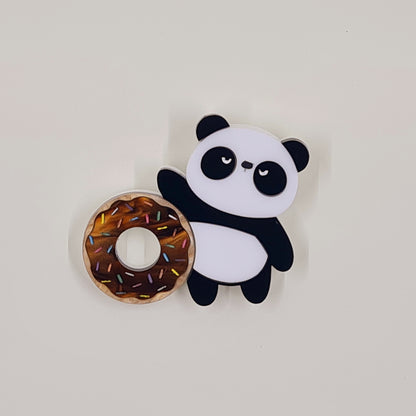 Manners Matter to Donut Panda brooch