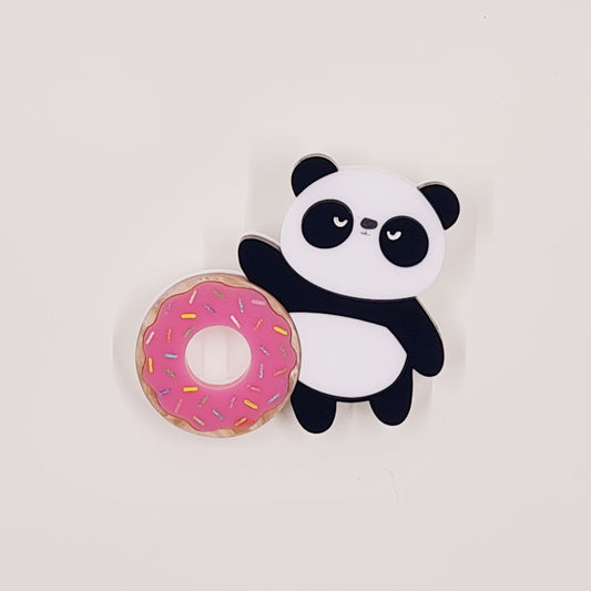 Manners Matter to Donut Panda brooch